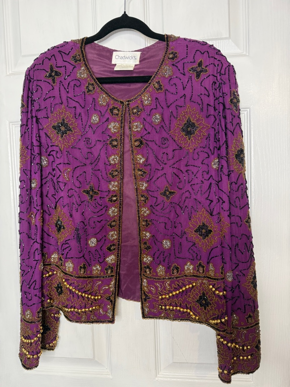 Vintage 80'S 100% Silk Blazer with Beading
